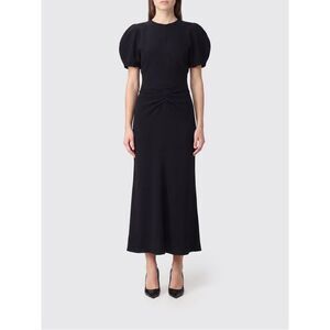 Victoria Victoria Beckham Bela Midi Dress In Viscose With Puff Sleeves